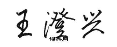 駱恆光王澄興行書個性簽名怎么寫