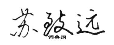 駱恆光蘇致遠行書個性簽名怎么寫
