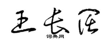 曾慶福王長闊草書個性簽名怎么寫