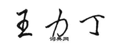 駱恆光王力丁行書個性簽名怎么寫