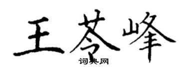 丁謙王苓峰楷書個性簽名怎么寫