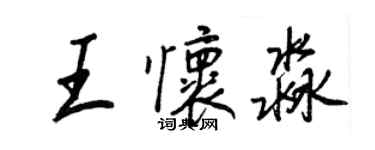 王正良王懷淼行書個性簽名怎么寫