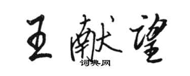 駱恆光王獻望行書個性簽名怎么寫