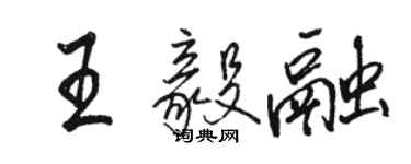 駱恆光王毅融行書個性簽名怎么寫