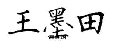 丁謙王墨田楷書個性簽名怎么寫