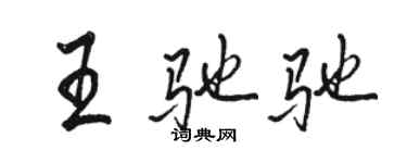 駱恆光王馳馳行書個性簽名怎么寫