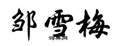 胡問遂鄒雪梅行書個性簽名怎么寫