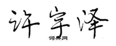 曾慶福許宇澤行書個性簽名怎么寫
