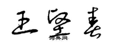 曾慶福王堅春草書個性簽名怎么寫