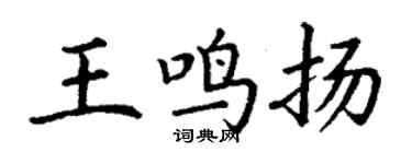 丁謙王鳴揚楷書個性簽名怎么寫