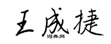 王正良王成捷行書個性簽名怎么寫