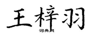 丁謙王梓羽楷書個性簽名怎么寫