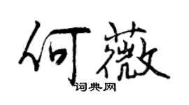 曾慶福何薇行書個性簽名怎么寫