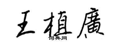 王正良王植廣行書個性簽名怎么寫