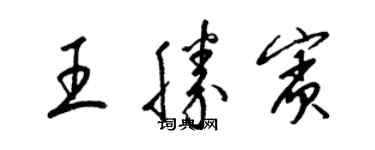 梁錦英王勝賓草書個性簽名怎么寫