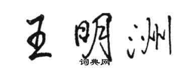 駱恆光王明洲行書個性簽名怎么寫