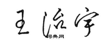 駱恆光王治宇草書個性簽名怎么寫