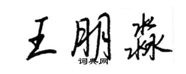 王正良王朋淼行書個性簽名怎么寫