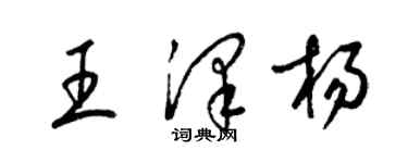 梁錦英王澤楊草書個性簽名怎么寫