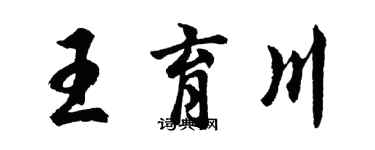 胡問遂王育川行書個性簽名怎么寫