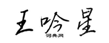 王正良王吟星行書個性簽名怎么寫
