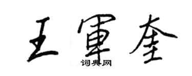 王正良王軍奎行書個性簽名怎么寫