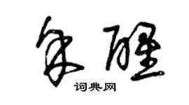曾慶福余醒草書個性簽名怎么寫