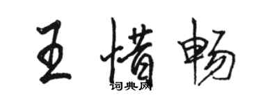 駱恆光王惜暢行書個性簽名怎么寫