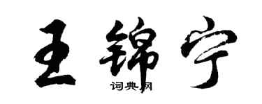 胡問遂王錦寧行書個性簽名怎么寫