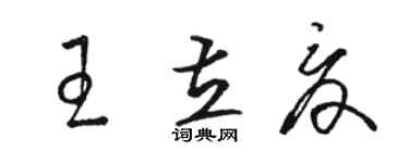 駱恆光王立夏草書個性簽名怎么寫