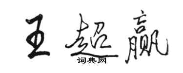 駱恆光王超贏行書個性簽名怎么寫