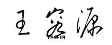 駱恆光王容源草書個性簽名怎么寫