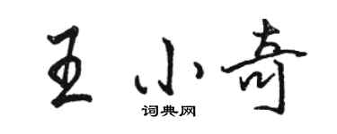 駱恆光王小奇行書個性簽名怎么寫
