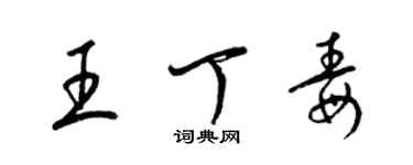 梁錦英王丁毒草書個性簽名怎么寫