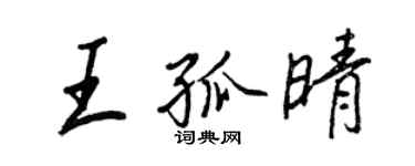 王正良王孤晴行書個性簽名怎么寫