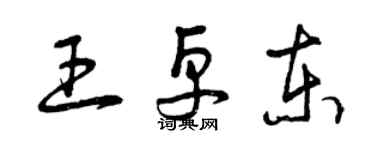 曾慶福王卓東草書個性簽名怎么寫