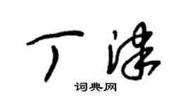 朱錫榮丁津草書個性簽名怎么寫