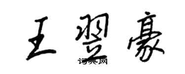 王正良王翌豪行書個性簽名怎么寫