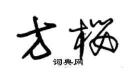 朱錫榮方櫻草書個性簽名怎么寫