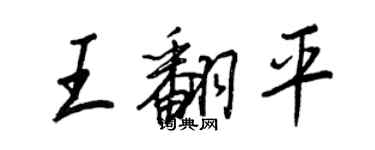 王正良王翻平行書個性簽名怎么寫