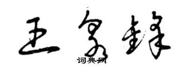 曾慶福王泉鋒草書個性簽名怎么寫