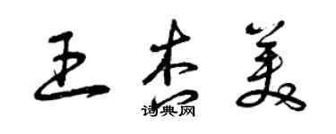 曾慶福王杏美草書個性簽名怎么寫