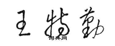 駱恆光王特勤草書個性簽名怎么寫