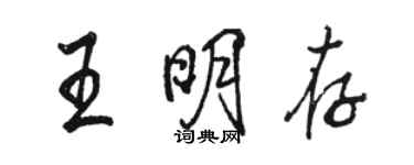 駱恆光王明存行書個性簽名怎么寫