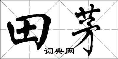 翁闓運田茅楷書怎么寫