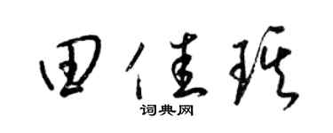 梁錦英田佳琪草書個性簽名怎么寫