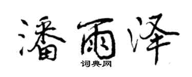 曾慶福潘雨澤行書個性簽名怎么寫