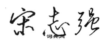 駱恆光宋志強行書個性簽名怎么寫