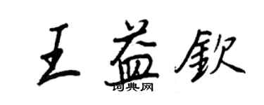 王正良王益欽行書個性簽名怎么寫