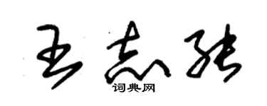 朱錫榮王志能草書個性簽名怎么寫